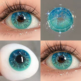 Popxstar 2pcs Cosplay Myopia Color Contact Lenses Anime Diamond Pupil 6months Halloween Cute Eye Circle Lens 14.2mm