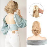 Popxstar Claw Ponytail Clip in Wavy Hair Extensions Short Curly Ponytail 12 Inch Natural Wave Hair Accessories for Women Girls Daily Use