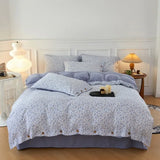 Popxstar  new small floral button model pastoral four-piece set non-cotton pure cotton Japanese washed cotton  four-piece set