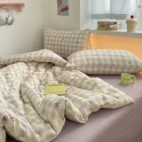 Popxstar  100% Cotton Bedding Set Cartoon Cute Animals Duvet Cover Set Bed Linen Flat Sheets Set 2 Pillowcases Single Double Queen Size