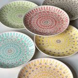 Popxstar  Ceramic Round Shape Floral Plates Dinner Sets Large Capacity Large Plate Dessert Salad Plate Beautiful Table Tableware Services