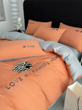 Popxstar  Nordic Luxury Egyptian Cotton Bedding Set King Queen Double Twin Size with Sheet Duvet Cover Pillowcases 1/2 People Bed Linens