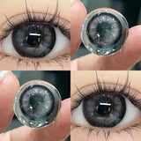 Popxstar 2PCS Colored Contact Circular Lenses Degree -0.00 to -8.00 Gray Eyes Beauty Pupil Nature Brown Makeup Lens