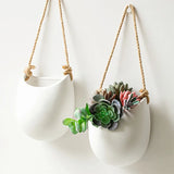 Popxstar  Simple Wall-mounted Hanging Basket Flower Pot Ceramic Dried Flower Vase Creative Flower Arrangement Green Plant Wall Hangings