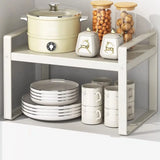 Layered Adjustable Kitchen Organizer Space Saving Stackable Kitchenware Storage Rack Non-slip Easy To Install