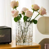 Extremely frozen glacier thick glass vase hydroponics dried flowers flower arrangement desktop ornament decoration home hotel