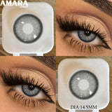 1 pair New Baby Blue Contact Lenses for Eyes Natural Brown Pupils Cosmetic Grey Lenses Green Lens Yearly Big Eyes 14.5mm
