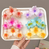 3ps Seaside Summer Flower Hairpin Beach Vacation Back Head Grab Hair Clips Large Shark Clip Plumeria Headwear Hair Accessories