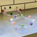 Popxstar Crown Bowl Salad Bowl Cute Bowl Fruit Plate Dish Glass Bowl Snack Candy Cake Bowl Ice Cream Cup Fruit Bowl Home Decor Storage