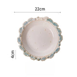 Popxstar Vintage Relief Western Style Dish with Antique Ceramic Tableware Salad and Dessert Dish