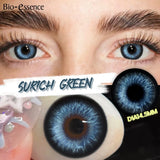 Popxstar  1 Pair Colored Contact Lenses with Prescription Natural Look Myopia Lenses 0~-6.00 Green Lenses Brown Contact Lenses