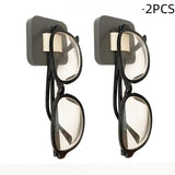 Popxstar Wooden Wall Mounted Sunglasses Storage Rack Eyeglass Organizer Holder Self-adhesive Glasses Hanger  Sunglass Hook Storage Gifts