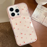 Popxstar  Lovely Red Cherry Shockproof Protective Clear Case for iPhone 17 Pro Max 15 13 14 16 Pro Max Soft Shockproof Cute Cover