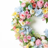 Popxstar  Easter Peony Wreath - Artificial Spring Door Wall Decor, Realistic Faux Flowers for Easter Party, Holiday Home Gift for Women