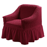 Single Seater Sofa Seater Seersucker Slipcover with Skirt Universal Stretch Sofa Couch Slipcover Easy Fitted Furniture Protector