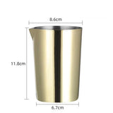 Popxstar  500ml Stainless Steel Stirring Cup Professional Bartender Kit Bar Accessories,Specialty Cocktail Shaker Tin Latta Art Coffee Cup