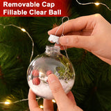 Popxstar 6Pcs Clear Plastic Christmas Ball Fillable Ornament Xmas Tree Hanging Bauble Pendant 2024 Christmas Home Decoration Navidad Gift