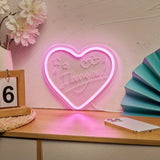 Popxstar  Heart-shaped LED Neon Sign, USB-powered Decorative Wall Lamp, Suitable for Wall and Tabletop Decoration, for Use in Bedrooms, C