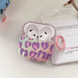 Splicing Color Leopard Print Case For Apple Airpods 1 2 3 4 Cover For Airpods Pro Pro2 Pro3 Wireless Earphone Box Case with Hook