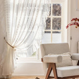 French Romantic Lace Luxury Curtains for Living Room Bedroom Dining Retro Princess Jacquard  White Tulle Blackout Custom Size