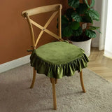 Velvet Fabric Ruffled Edge Cushion Thickened Tied Anti Slip Home Seat Cover Office Household Detachable Washable Seat Cushions