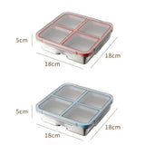304 Stainless Steel Mini Compartment Lunch Box 4 Grid Square Microwave-safe Ice Cube Tray Leak-Proof Insulated Lunch Box