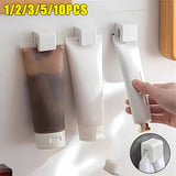 Popxstar 1-100pcs Punch-free Toothbrush Holder Wall-mounted Toothpaste Holder Storage Rack Holders Organizer Bathroom Accessories