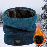 Popxstar Winter Scarf for Men Fleece Ring Bandana Knitted Warm Solid Scarf Women Neck Warmer Thick Cashmere Hot Handkerchief Ski Mask