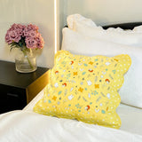 Soft Breathable 100% Cotton Patchwork Pillow Cover with Ruffled Edge Multi Functional Cushion Case for Sofa and Office Easy Care