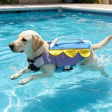 Pet Water Life Preserver Lightweight Wave Edge Spliced Dog Life Jacket For Small Medium Large Dogs Sea Swimming