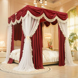 New Wedding Palace Mosquito Net with Frame Romantic Princess Shading Bed Curtain Canopy Nets Three-door for Girls