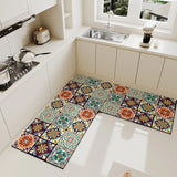 Popxstar Kitchen Carpet L-Shape Floor Mat Non-slip Area Rug Absorbent Foot Mats Water-absorbent Quick-drying Alfombra De Cocina