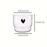 Popxstar 300ml Love/Happy Glass Cup Milk Coffee Heart Cups Drinkware Heat Resistant Drink Mug Tea Mugs Transparent Drinkware Mug Giftst