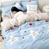 Popxstar  New Fashion Print Queen Size Bedding Set King Size Daisy Printed  Duvet Cover Set with Flat Sheets Cozy Durable Bedding Sets