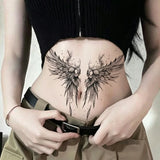 Couple Angel Wing Temporary Tattoos for Woman Back Herbal Tattoo Punk Fake Tattoo Waterproof Lasting Scar Cover Body Art Sticker
