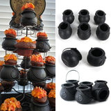 Mini Black Candy Kettles Witch Cauldron Pot Candy Buckets Holder for Kids trick or treat Favors Halloween Party decor