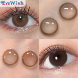 Popxstar -2pcs/pair Natural Pupil Lenses Collagen Series Contact Lenses for Eyes Brown Gray Eye Color Lens for Myopia 14.2mm