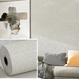 Popxstar  10m 1 roll DIY 3D linen texture self-adhesive wallpaper,PVC wallpaper tile wall paste, used in living room, dining room,bathroom
