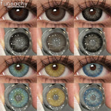 Popxstar  1pair Bloom Black Contact Lenses for Eyes Natural Cosmetic Brown Gray Pupil Eye Lens Color Lens Fashion Beauty Yearly