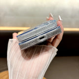Popxstar  Fashion Tempered Glass Transparent Back Cover for iPhone 16 15 14 13 12 11 Pro Max 14/15/16 Plus Sparkling Powder Soft Edge Case