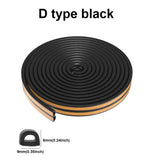 Popxstar 5m/10m Door Seal Strip Diep Self-adhesive Draft Stopper Tape Window Weather Stripping Insulation Noise Rubber Sealing Strip
