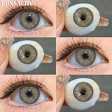 Popxstar  1 Pair Colorcon Eye Contact Lenses Natural Brown Gray Pupils for Eyes Cosmetics Yearly Blue Color Lens Green Softlens