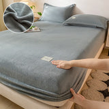 Popxstar Soft Plush Warm Mattress Cover Winter Velvet Material Fitted Sheet Thickened Warm Bed Cover Mattress Protector Multiple Sizes