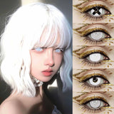 Popxstar  2pcs Halloween Colour Contact Lenses White Lenses Multicolored Soft lenses Anime Cosplay Eye Lenses Fast shipping