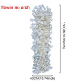 Popxstar White Cherry Blossom Rose Flower Row Runner Wedding Background Arch Deco Floral Arrangement Hanging Flower Row Centerpieces Ball