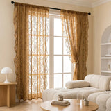 French Lace Gauze Curtains Princess-style Drapes for Living Room Dining Room Elegant Solid White Window Ruffled Tulle Curtains