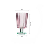 Popxstar  225ml French Style Drinkware Glass Cup Petal Wine Glass Household Short Footed Cocktail Ice Cream Cup Dopamine Drinking Utensils