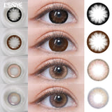 Popxstar  2Pcs New Natural Contact Lenses for Eyes with  Diopter Myopia Eyes Color Lenses Wearing Comfort Yearly Use Fast Shipping