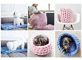 Popxstar Hand Knitting Spin Coarse Thread, DIY, Pet Nest, Thick Chunky Yarn, Cotton Wool Tube Crochet Yarn, Soft Bulky Arm Roving Blanket