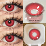 1pair Green and Red Anime Cosplay Colored Contact Lenses for Cosplayers: Daily, Party, and Eye Beauty Makeup Contacts